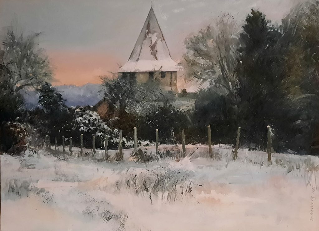 Spire in winter site